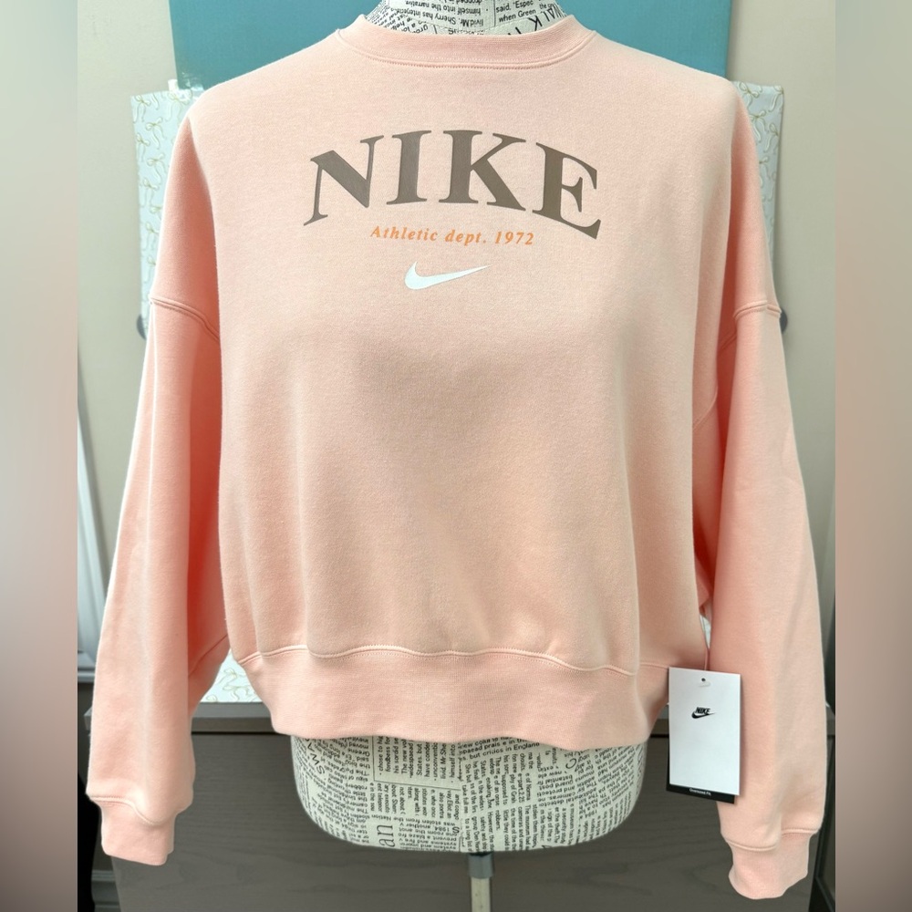 Nike Cropped Sweatshirt Peach & Tan Lettering Youth XL  or  Women’s S/M